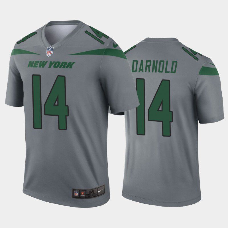 Men New York Jets 14 Sam Darnold Nike Grey Inverted Legend NFL Jersey